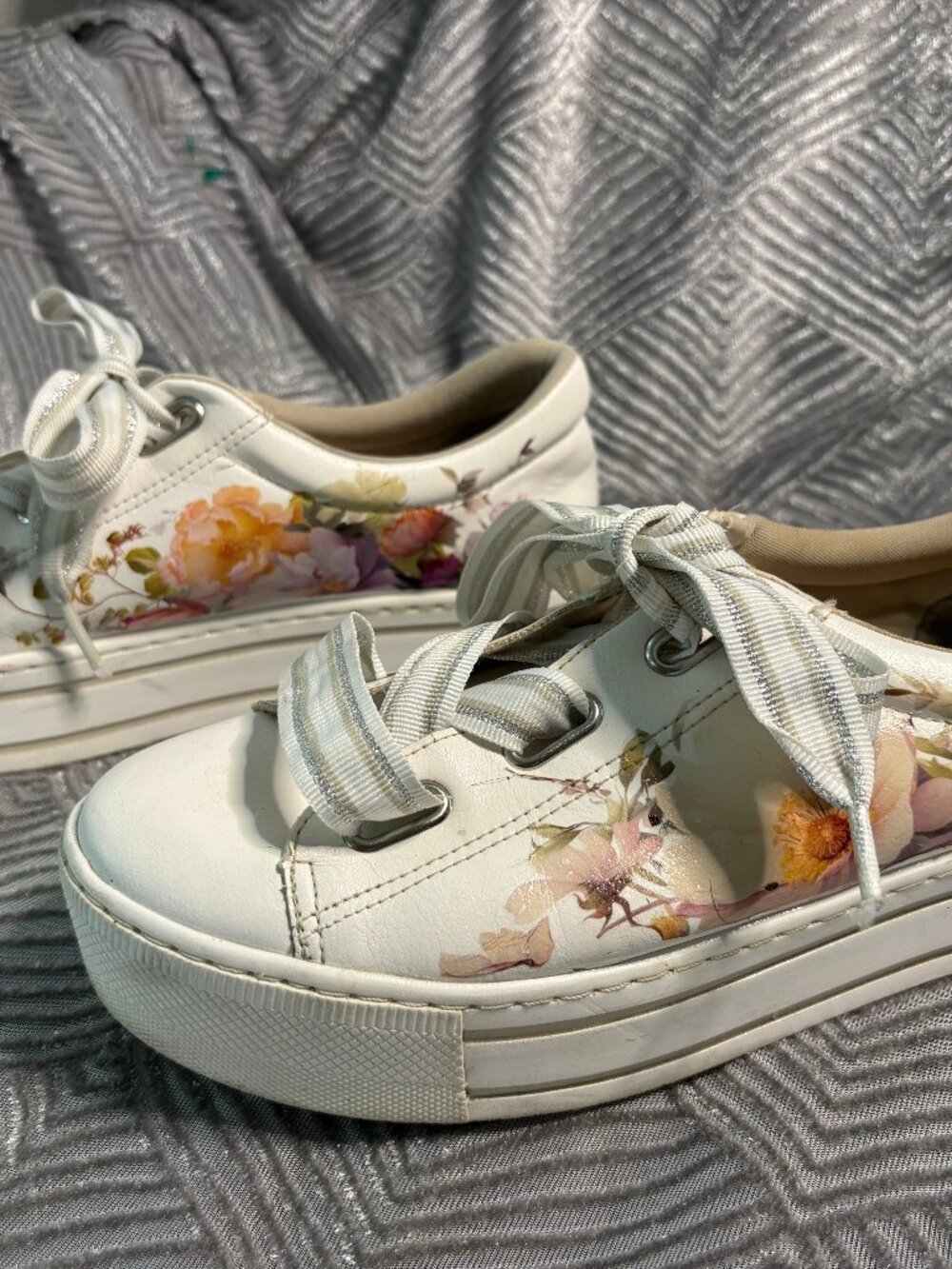 Upcycled Platform Sneakers | Hand-Embellished Viamarte Shoes | Women’s 8